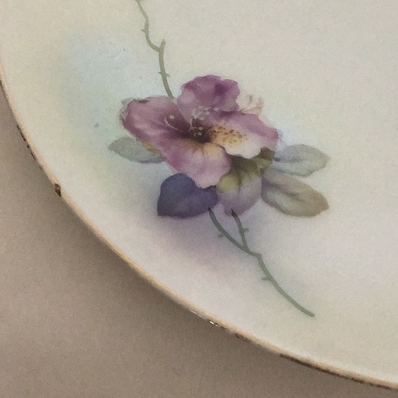Rare Vintage Purple Floral RS Germany Porcelain 8.5" Plate - Picture 9 of 10
